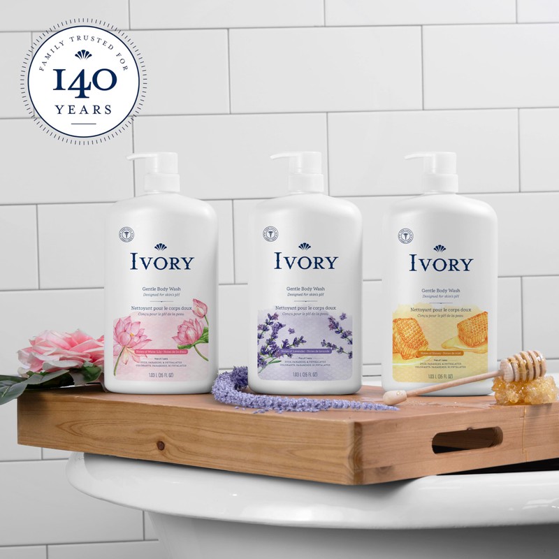 Ivory Body Wash, Designed for the Whole Family, Gentle Formula,