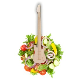 Winkee Rocks Guitar Tongs - The Rocking Kitchen Tongs in Electric Guitar Shape | Guitar Tongs | Wooden Tongs - Ideal for Salad, Pastry Tongs, for Barbecuing | High Quality | Musician Gift