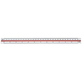 Linex 100:500 300mm Triangular Scale Rule - White