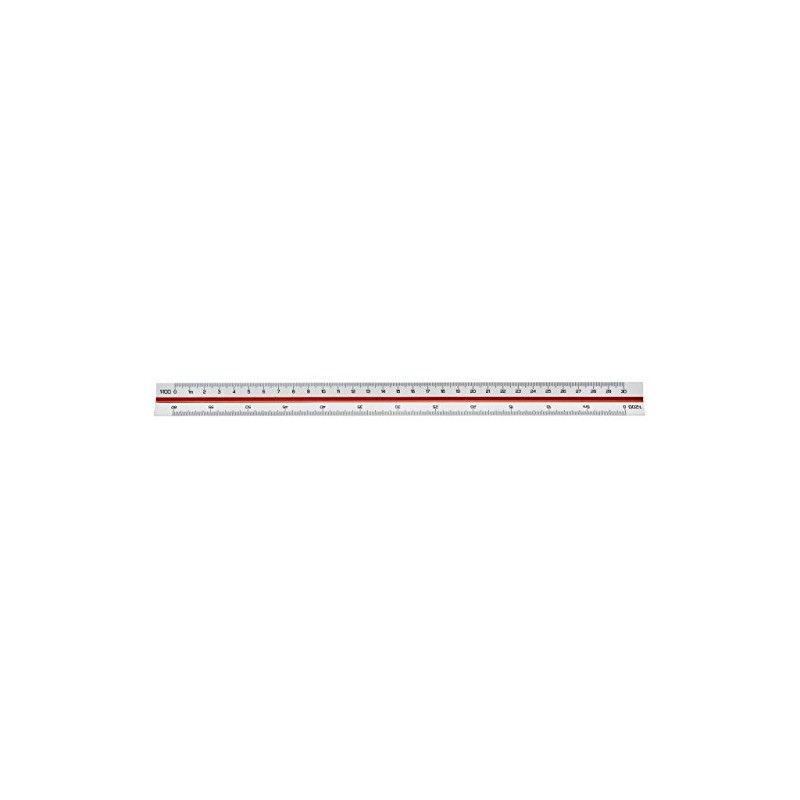 Linex 100:500 300mm Triangular Scale Rule - White