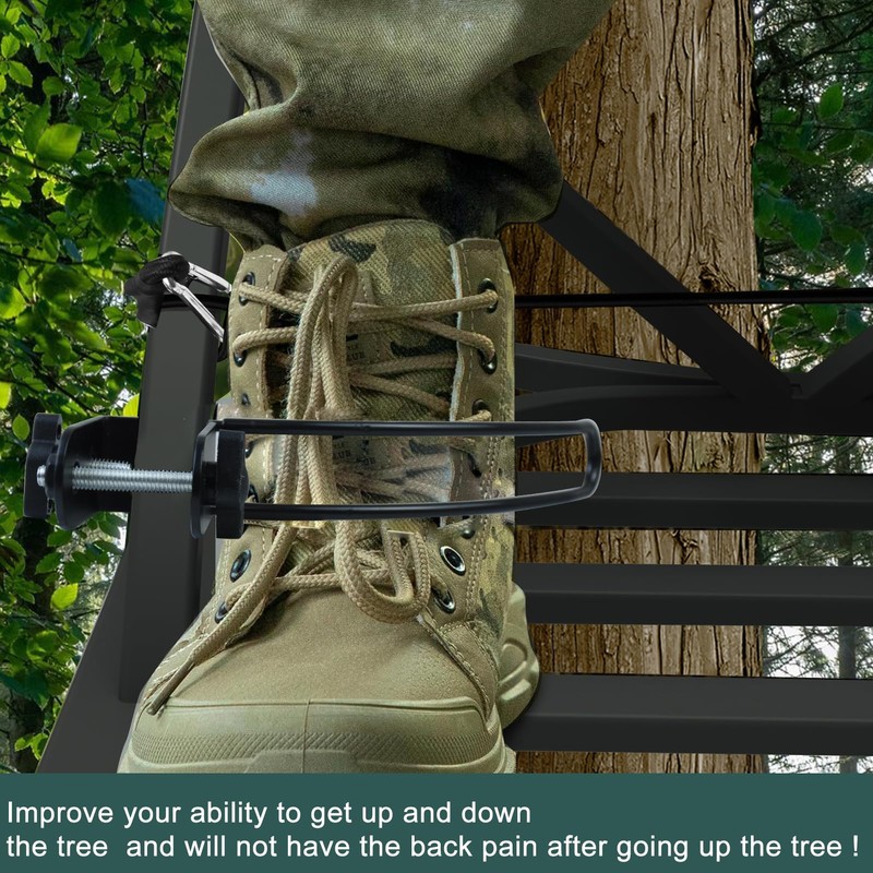 Metal Treestand Stirrups with Elastic Rope Rapid Climb Stirrups Adjustable