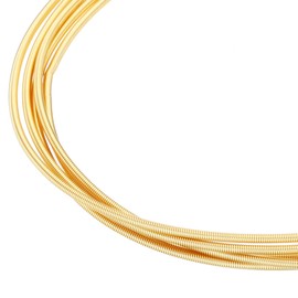 PATIKIL 27Ga 7.87"L Brass French Wire, 5 Pcs 0.08" Outer Dia Metallic Spiral Wire for Embroidery Jewelry Making Cloth Decoration DIY Craft, Gold Tone