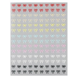 5D Colorful Bow Nail Stickers for Women 5D Embossed Bowtie Nail Art Decals Cute Bow Stickers for Nails Design Bowknot Fingernail Sticker Nails Bows Decor Sticker Manicure Decoration Supplies