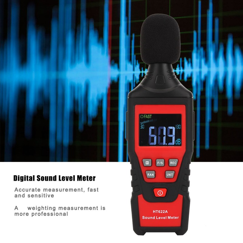 HT622A 30dB‑130dB Digital LCD Sound Level Meter Voice Tester Noise