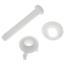Maxmoral 4PCS Universal Toilet Seat Screw Replacement Plastic Toilet Seat Hinge Bolt with Plastic Nut Part One Piece Screw Retaining Assembly Toilet Lid Lower Locking Bolt Toilet Connector White