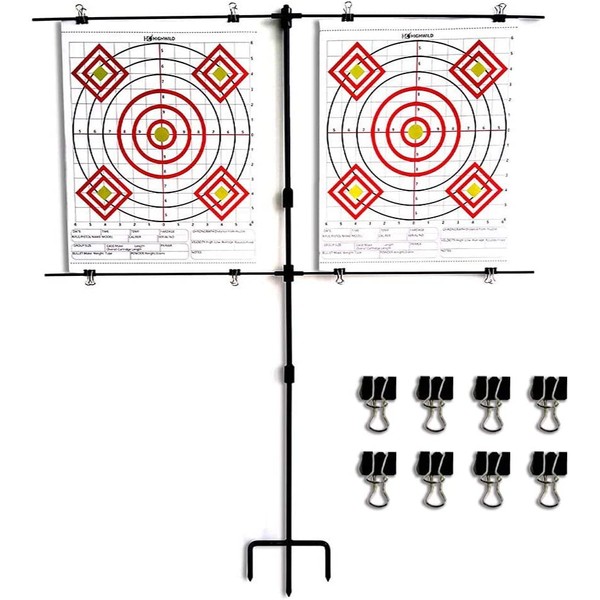 Highwild Adjustable Steel Paper Target Stand with 8 Clips