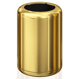 YOJIA 2.6Gallon/10L Bathroom Brass Trash Can, Bronze Brushed Gold Garbage Can, Stainless Steel Waste Basket, for Bedroom Hotel Powder Room Rv Home Toilet Office (135 Gold)