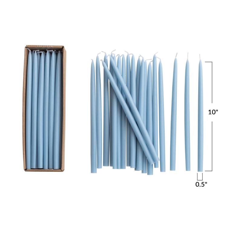 Creative Co-Op 24-Piece Unscented Thin Taper Candles in Box, Light