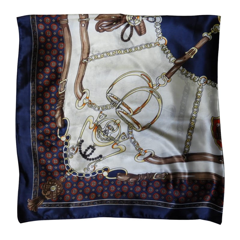 REGANOIR Scarf, Large, Thin, Silk-like, Satin Fabric, Stylish, Bag, 35.4