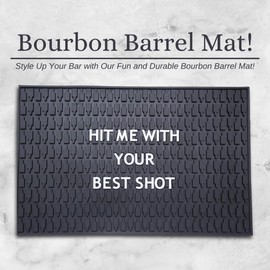 Barrel Down South Rubber Bar Mat (Hit Me with Your Best Shot) – Bourbon Bar Mat, Funny Bar Mat, Anti-Slip Bar Shot Mat, Bourbon Bar Accessories | Bar Accessories | Home & Bar Essentials