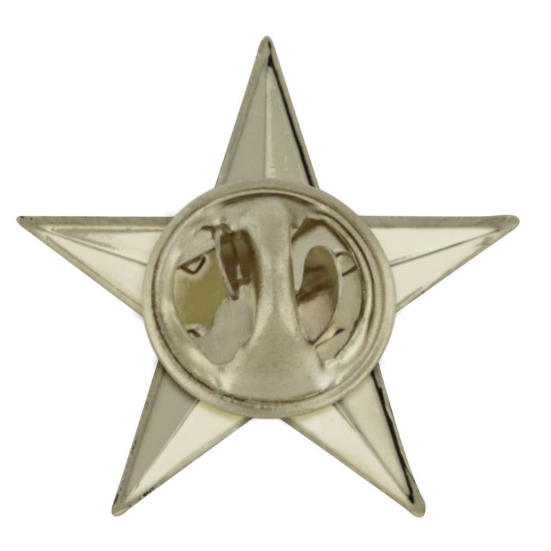 PinMart Military 3D 5 Point Silver Star Lapel Pin