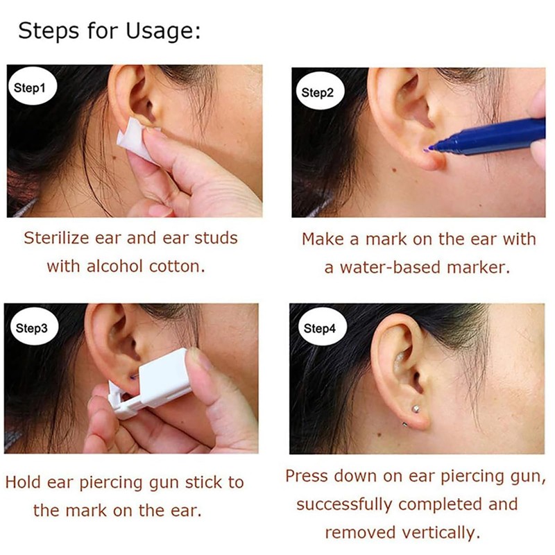 20 Pcs Ear Piercing Kit, Disposable Ear Piercing Gun Kit