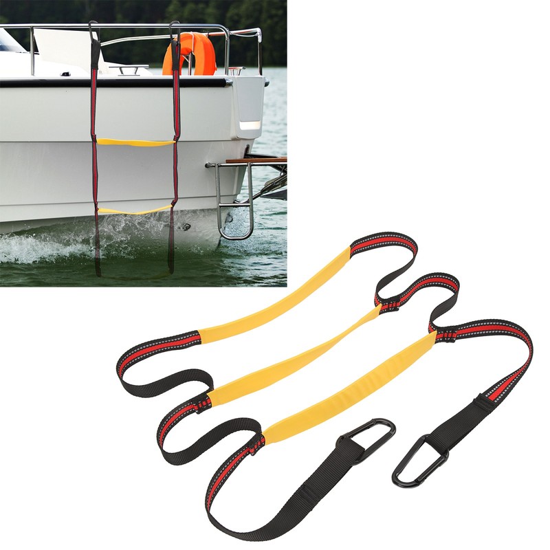 Marine Rope Ladder 3 Step Nylon Lightweight Detachable Anti Slip