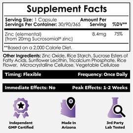 Nootropics Depot MicroZinc Capsules | 20mg | Optimized Zinc Supplement | 30 Count