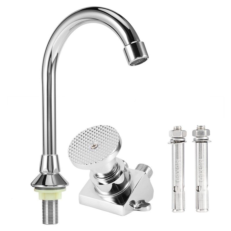 G1/2in Thread Copper Floor Mounted Foot Pedal Basin Faucet Sink