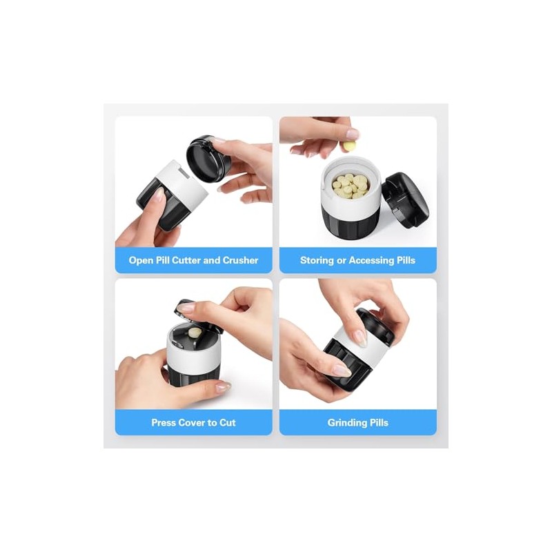 3-in-1 Pill Crusher for Tablets, Tablet Crusher Fine Powder with