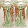 10 Feet Sage Green Chiffon Table Runner 2 Pieces 27x120