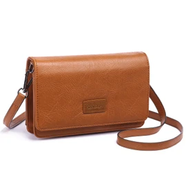 SENDEFN Crossbody Purse for Women Leather RFID Wallet Purse with Credit Card Slots Small Wallet Cellphone Purse