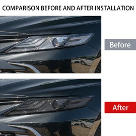 Agulier Compatible with 20% Light Smoke Headlight Vinyl Tint Film Pre-Cut Overlay Wrap Cover for Toyota Camry 2018-2022,Exterior Accessories
