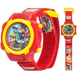 Nickelodeon Paw Patrol Kids Digital Watch with LCD Display, Velcro Strap, Chase, Marshall, Rubble & Rocky, Perfect for Young Fans Learning to Tell Time, Ideal Gift for Kids Ages 3+