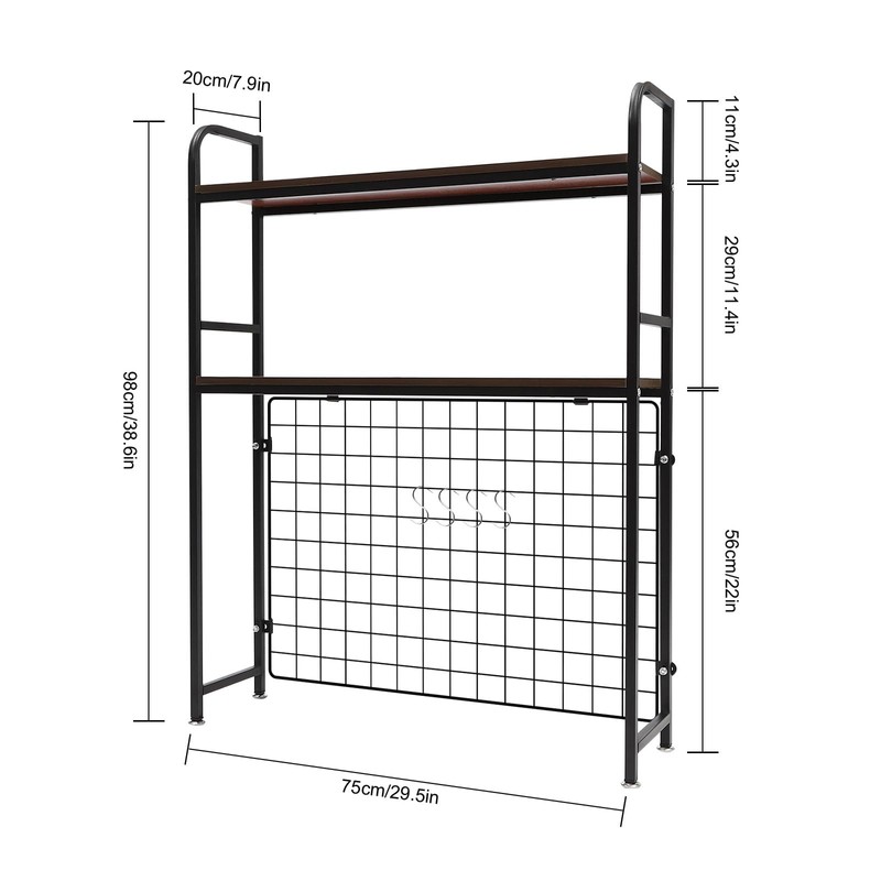 BENTFL Computer Desktop Bookcase, 2-Tier Desk Hutch, Multipurpose Countertop Storage