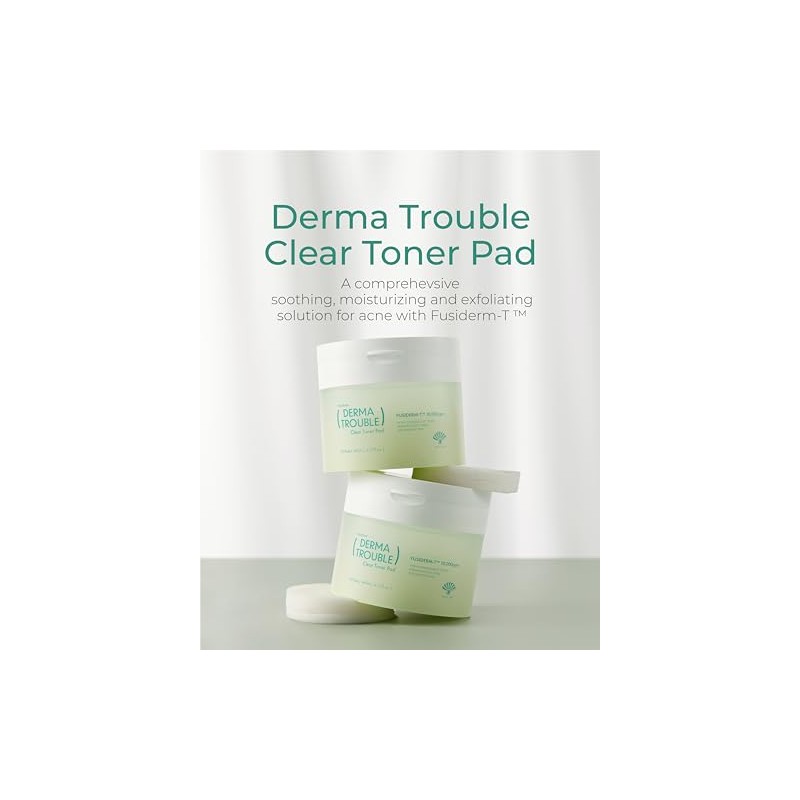 Fusidyne Derma Trouble Clear Toner Pads - 60ct Exfoliating Pads