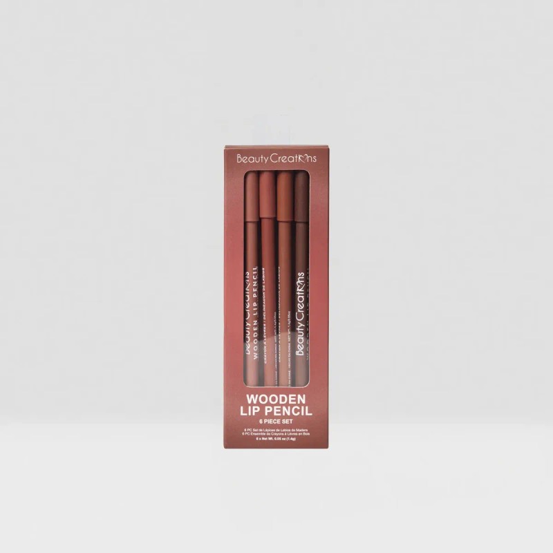 Set Delineadores De Labios Madera 6 Pzs Beauty Creations