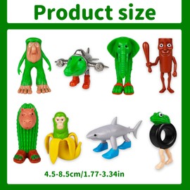 GXGM 8 Pieces Tung Tung Tung Sahur Figure, 3D Printed Italian Brain Red Figures, Trallalero Trallala Figure, Figure Set, Collectible Figure to Collect and Decorate