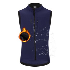 YKYWBIKE Cycling Vest for Men Sleeveless Cycling Jacket Fleece Biking Vest Ykk Full Zip Bike Gilet Windproof Bike Vest Waterproof Bicycle Gilet