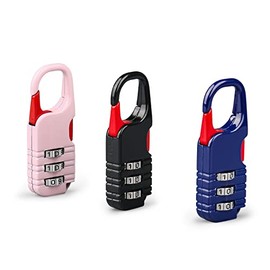 BARRYSAIL - Juego de 3 cerraduras pequeñas con combinación de 3 dígitos para niños con cierre (negro, azul y rosa)