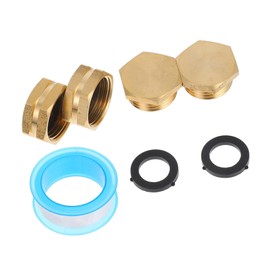 Outanaya 3/4 Garden Hose Brass Stopper Set Garden Hose Cap Leak-Proof Brass Tube Plug for Drip Irrigation
