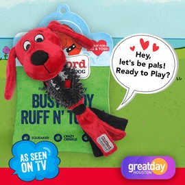 Dog Toys – Tug of War Rope Toy for Dogs, Plush Bone, Durable Rubber Chew Toy for Training, Fetch, Pull, and Play for Large & Small Dogs, Canine Tug Toys. (Ruff n Tough)