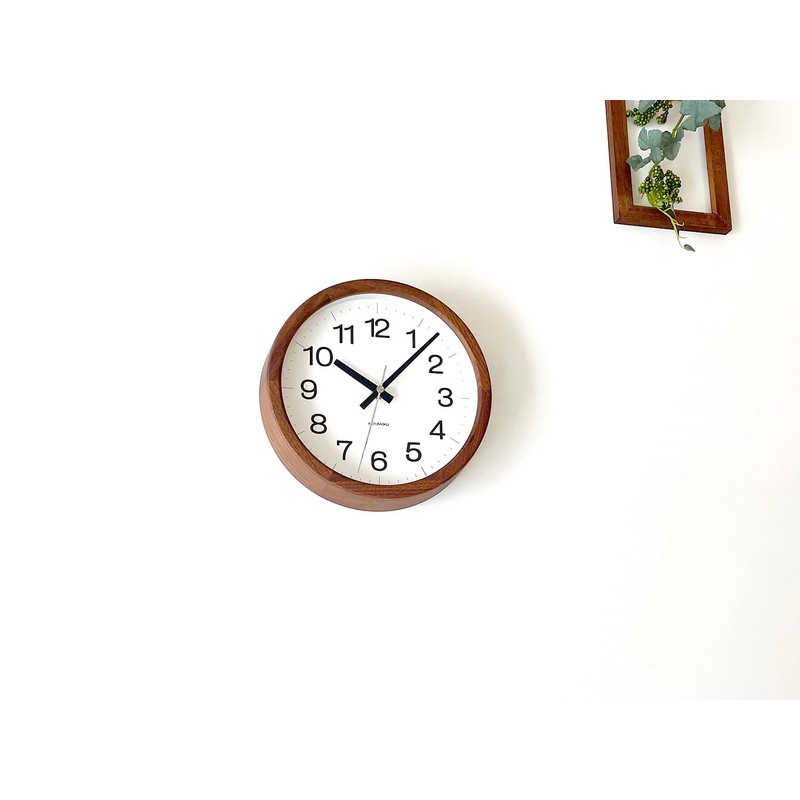 KATOMOKU Muku Clock 16 Walnut Radio Clock Continuous Second Hand