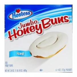 Hostess Jumbo Honey Bun Iced 6 Count - 4oz Each