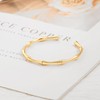Aobei Pearl Thin Open Cuff Bracelet for Women 18K Gold