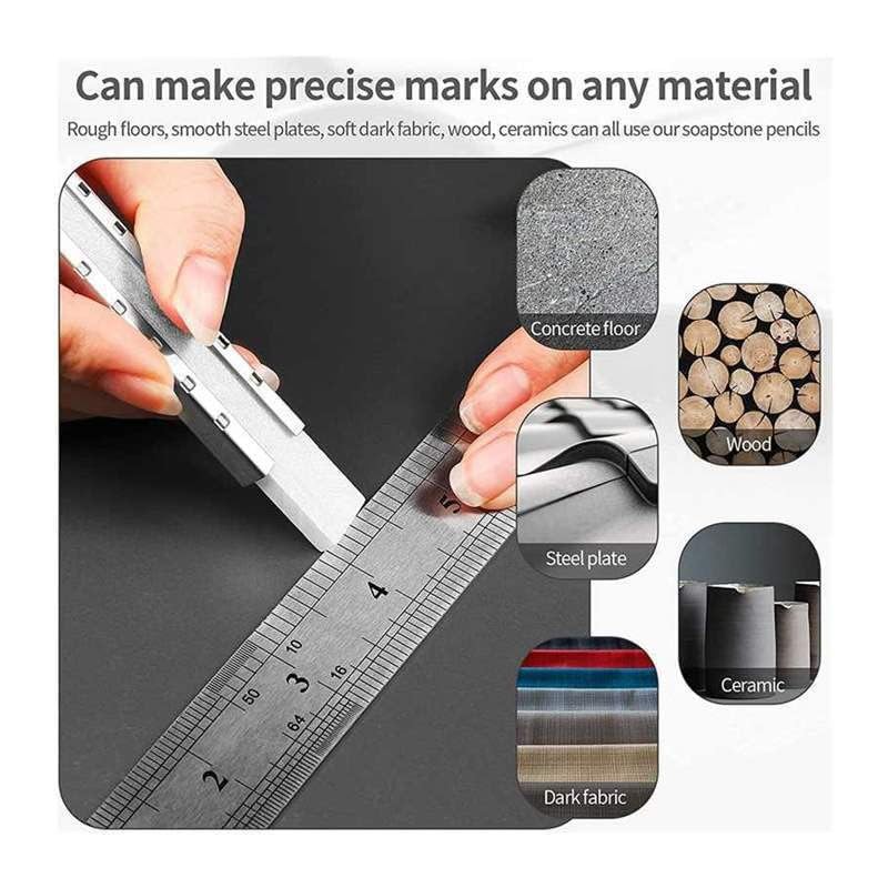 Jidyllic Flat Soapstone Holder with 18 Flat Professional Soapstone Pens