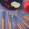 Antner 5 Pairs Natural Bamboo Chopsticks Reusable Classic Japanese Style