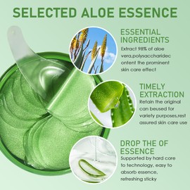 60 Stück Augenpads mit Aloe Vera,Augenmaske gegen Augenringe, Tränensäcke und Feine Linien,Feuchtigkeitsspendende Eye Pads für strahlende und erfrischte Augen,für Frauen und Männer