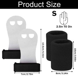 Children's Grip Pads, Pull Up Grips for Children, S Grip Pads, Children's Stretching Strap, Gymnastics, Grip Pads, Children's Cross Training Gloves, for Crossfit, Bodybuilding, Calisthenics, Black