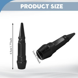 Lyxheth 4PCS 45 mm Spiked Style Tire Valve Stem Caps, Tire Air Caps, Universal Aluminium Alloy Dustproof Tire Valve Stem Covers, Heavy Duty Tire Caps Car Accessories for Cars (Black, 45mm)