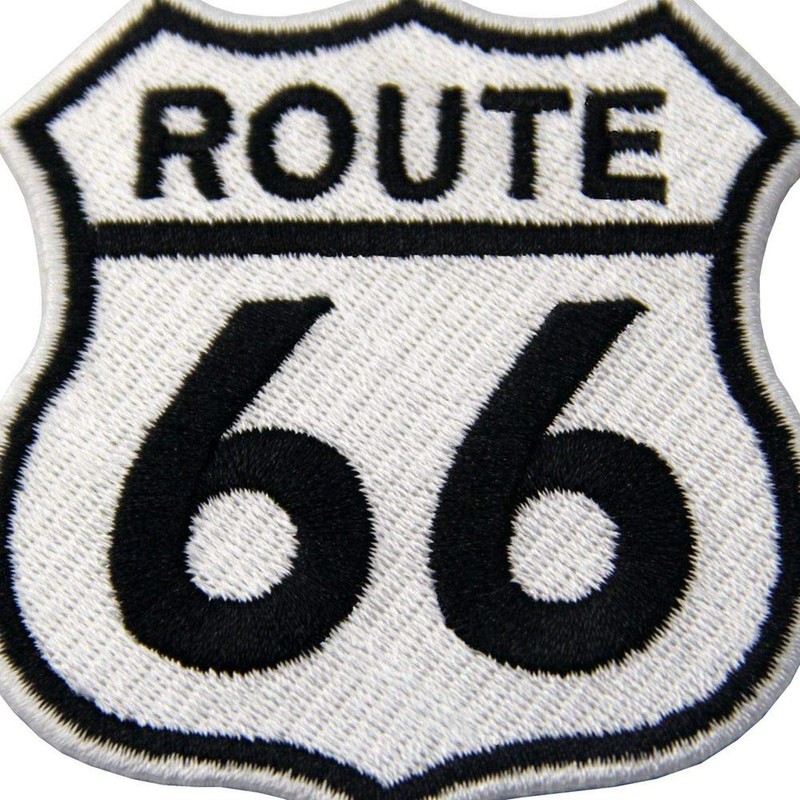 Route 66 Highway Road Sign Embroidered Badge Iron on or