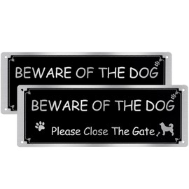 2 Pcs Beware of Dog No Trespassing Sign Aluminum Metal Sign Reflective Fade Resistant UV Protected Weatherproof Beware of Dog Signs for Fence Door or Gate