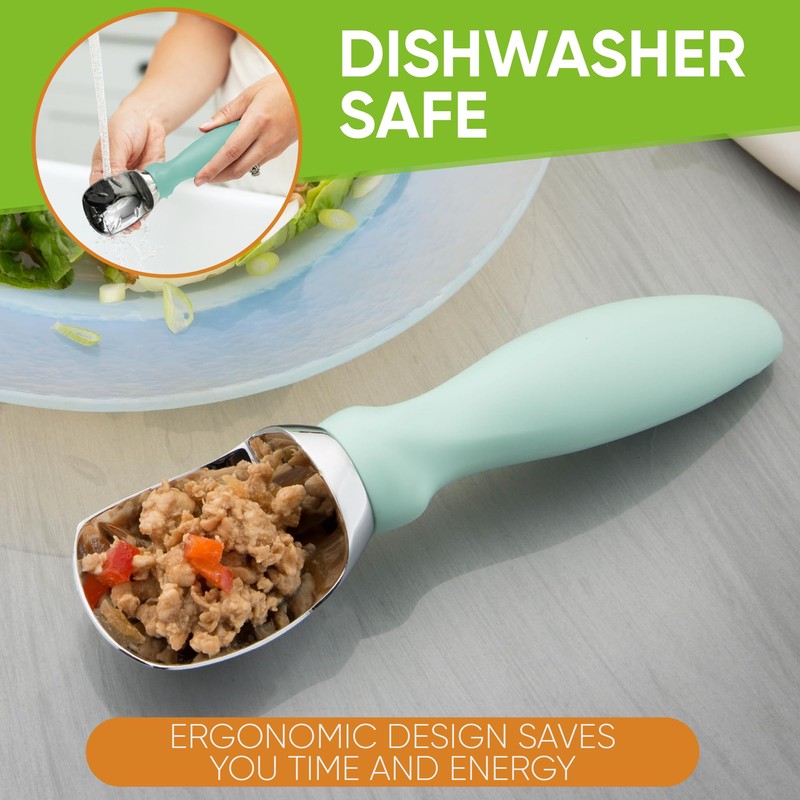 Spring Chef Ice Cream Scoop with Soft Grip Handle, Professional