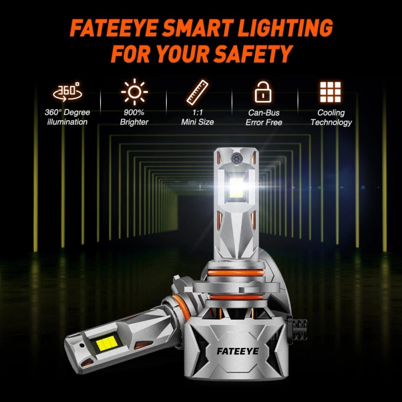 ‎FateEye Fateeye H11/H8/H9 LED Light Bulbs 240w 40000LM 6500K Cool