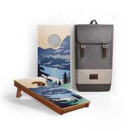 Elakai National Parks Series Premium Travel Cornhole Boards with Carry Case Backpack 1x2 Glacier NP