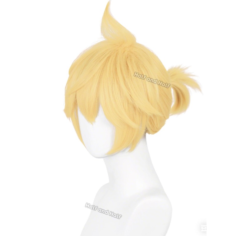 Short Blonde Anime Cosplay Wig Male Blonde Virtual Singer Costume