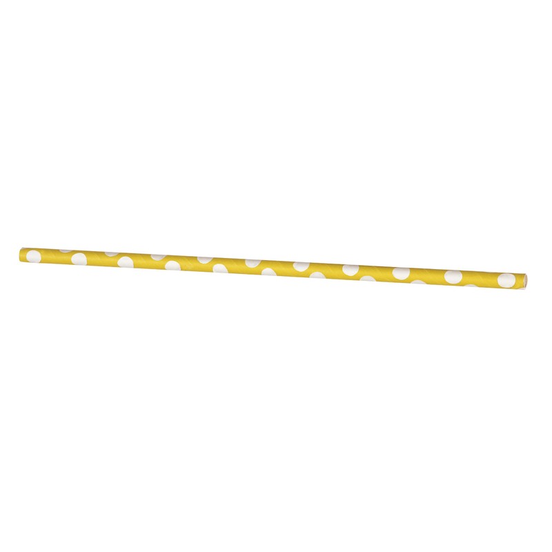 Yellow Polka Dot Paper Straws, 10ct