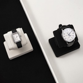 Papten Microfiber Single Watch Display Stand Watch Holder for Men Jewelry Showcase Stand for Home, Retail Store Displays Collector Gifts(Black)