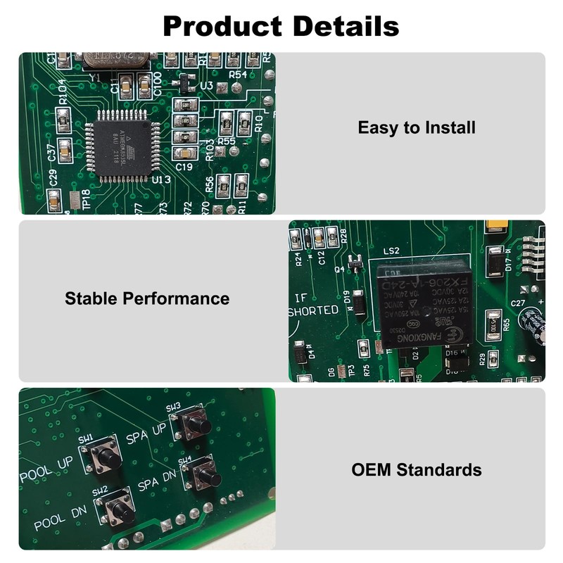 Xyarna 472100 Digital Display Temperature Controller Board, Pool and Spa