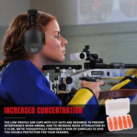 HEARMOR Hearing Protection Earmuffs, NRR 23dB Adult Noise Cancelling Headphones, with Low Profile Folding Design Ear Muffs for Hunting, Tactical, Gun Range and Construction